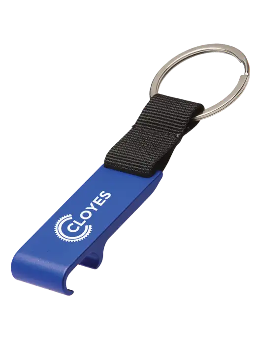 Blue Bottle Opener & Key Ring w/Cloyes Logo