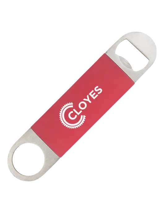 Red Bottle Opener with Silicone Grip w/Cloyes Logo