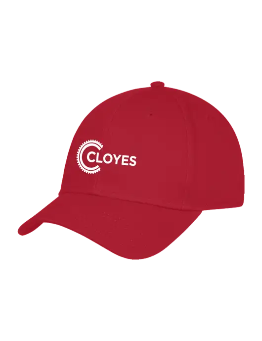 Red Structured Cap Hook & Loop w/Cloyes Logo