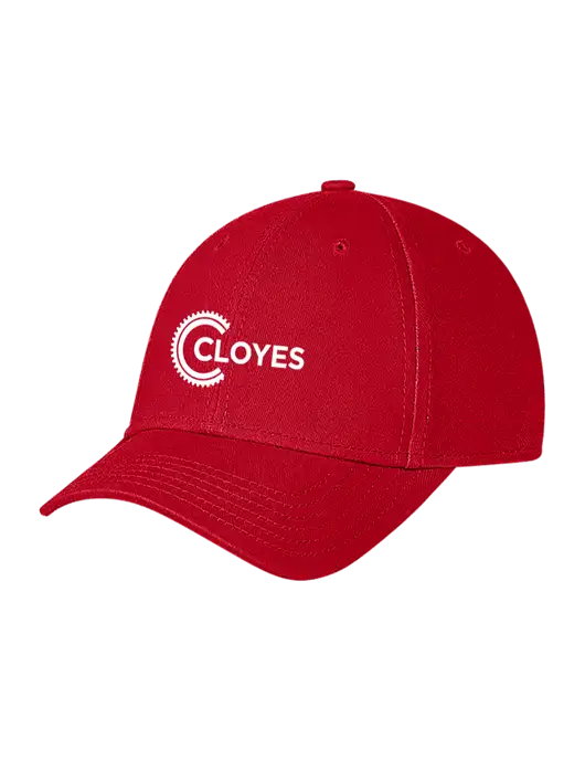 Red Structured Soft Snap Closure Hook & Loop Cap w/Cloyes Logo
