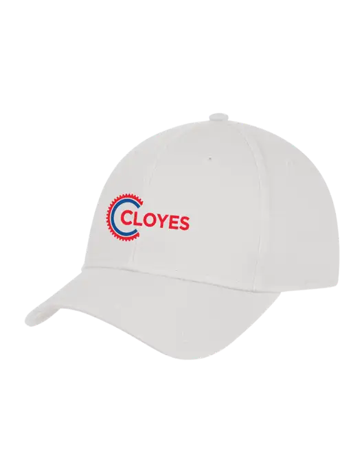 White Structured Cap Hook & Loop w/Cloyes Logo