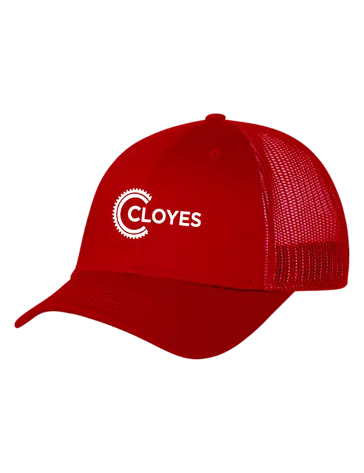 Red Mesh Trucker Cap Snap Back w/Cloyes Logo