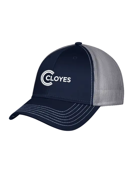 Navy & Grey Mesh Trucker Cap Snap Back w/Cloyes Logo