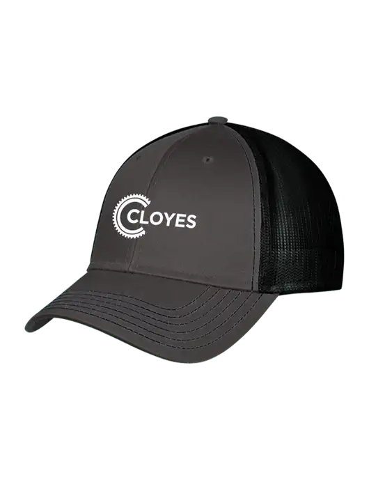 Charcoal & Black Mesh Trucker Cap Snap Back w/Cloyes Logo