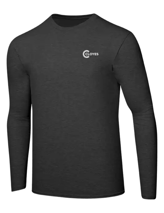 Ring Spun Dark Heather Grey 4.5 oz Long Sleeve T-Shirt w/Cloyes Logo