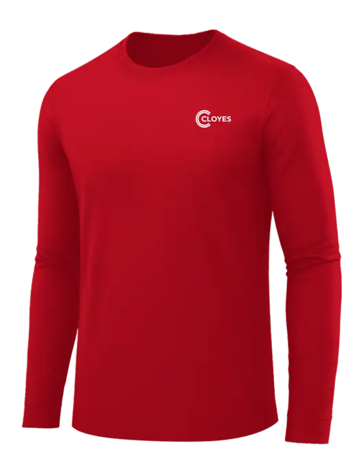 Long Sleeve Red PosiCharge Competitor Tee w/Cloyes Logo