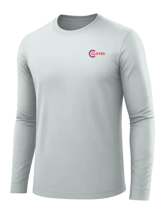 Long Sleeve Light Grey PosiCharge Competitor Tee w/Cloyes Logo
