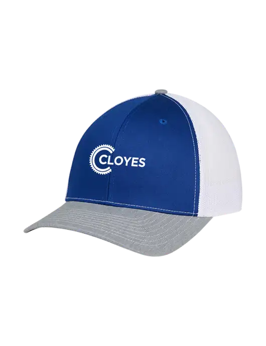 Richardson Adjustable Snapback Original 112 Trucker Cap Royal/HeatherGrey/White Mesh w/Cloyes Logo