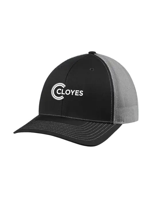 Richardson Adjustable Snapback Original 112 Trucker Cap Black w/Charcoal Mesh w/Cloyes Logo