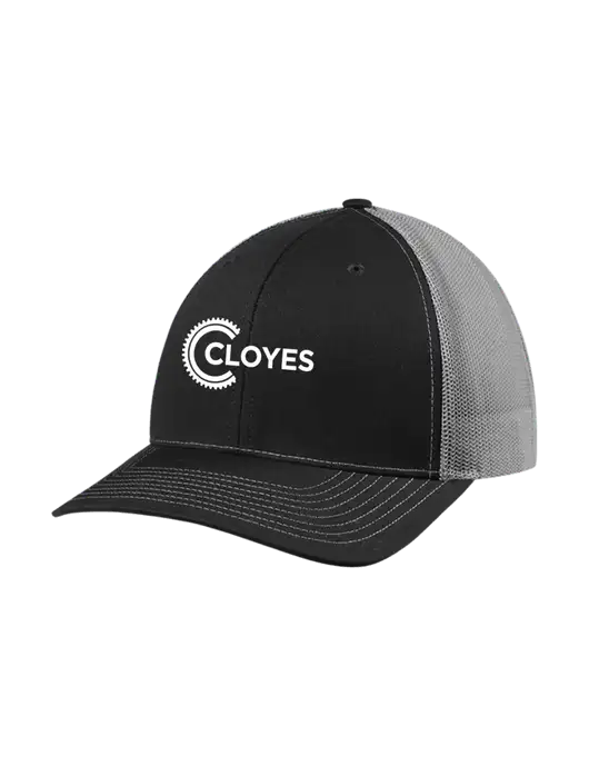 Richardson Adjustable Snapback Original 112 Trucker Cap Black w/Charcoal Mesh w/Cloyes Logo