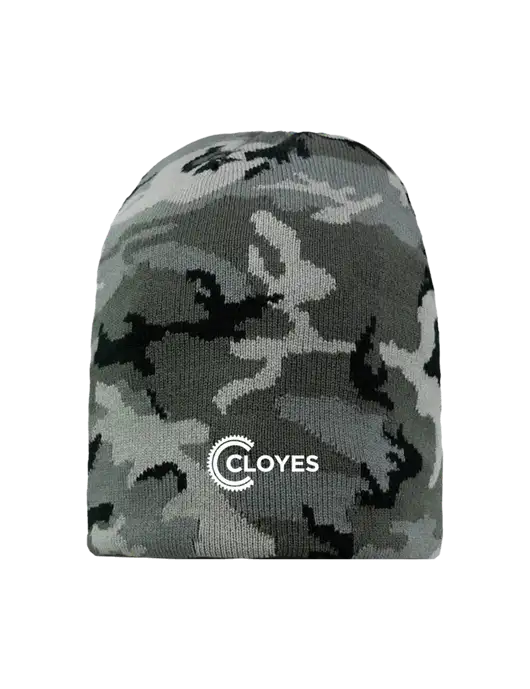 Grey Camo Element Knit Beanie w/Cloyes Logo