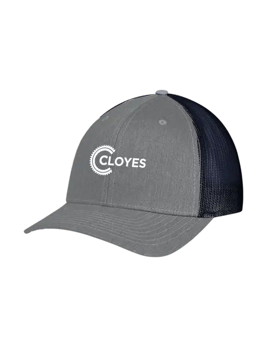 Richardson Adjustable Snapback Original 112 Trucker Cap Heather Grey w/Navy Mesh w/Cloyes Logo