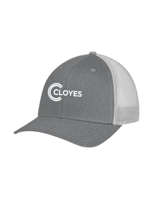 Richardson Adjustable Snapback Original 112 Trucker Cap Heather Grey w/Light Grey Mesh w/Cloyes Logo