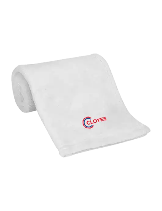 White Alpine Fleece Mink Touch Luxury Baby Blanket  w/Cloyes Logo