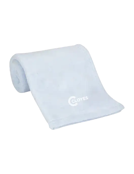 Blue Alpine Fleece Mink Touch Luxury Baby Blanket  w/Cloyes Logo
