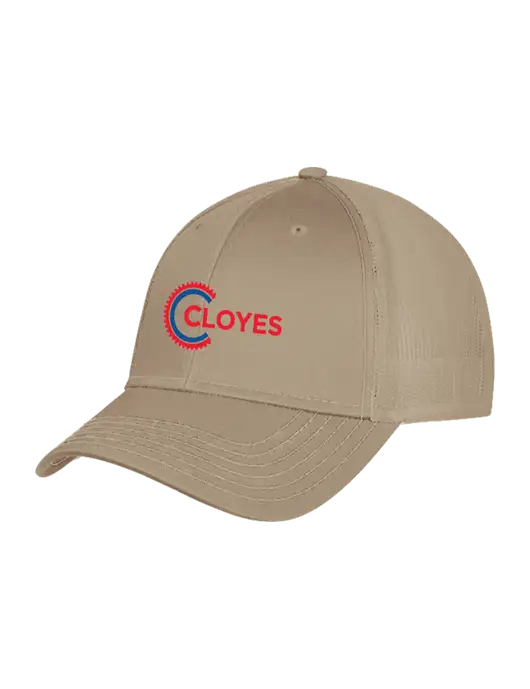 Khaki Mesh Trucker Cap Snap Back w/Cloyes Logo