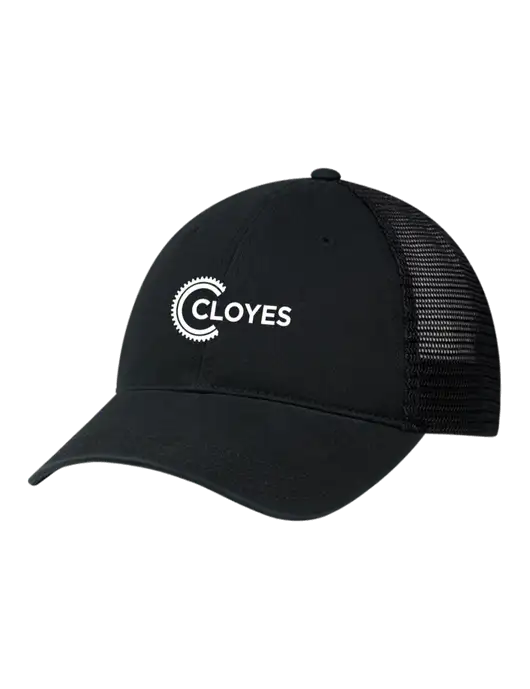 Richardson 111 Garment Washed Trucker Cap Black w/Black Mesh w/Cloyes Logo