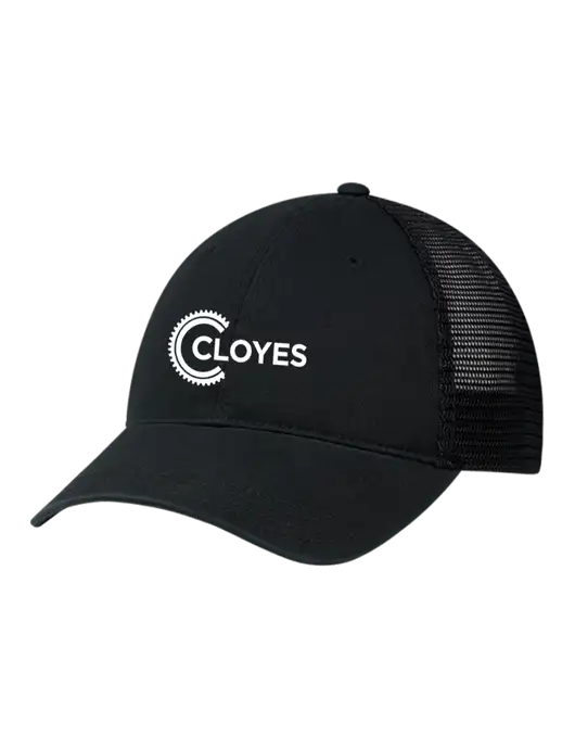 Richardson 111 Garment Washed Trucker Cap Black w/Black Mesh w/Cloyes Logo