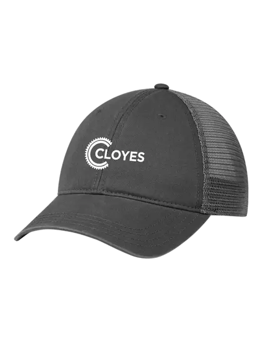 Richardson 111 Garment Washed Trucker Cap Charcoal w/Charcoal Mesh w/Cloyes Logo