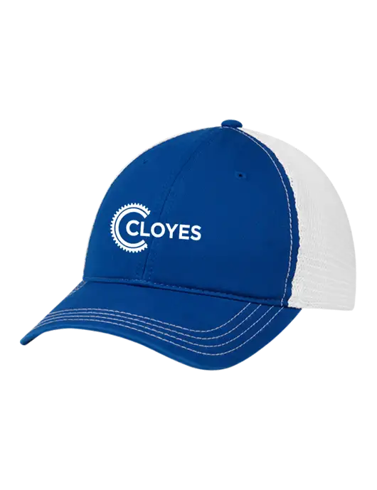 Richardson 111 Garment Washed Trucker Cap Royal w/White Mesh w/Cloyes Logo