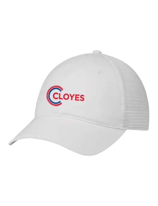 Richardson 111 Garment Washed Trucker Cap White w/White Mesh w/Cloyes Logo