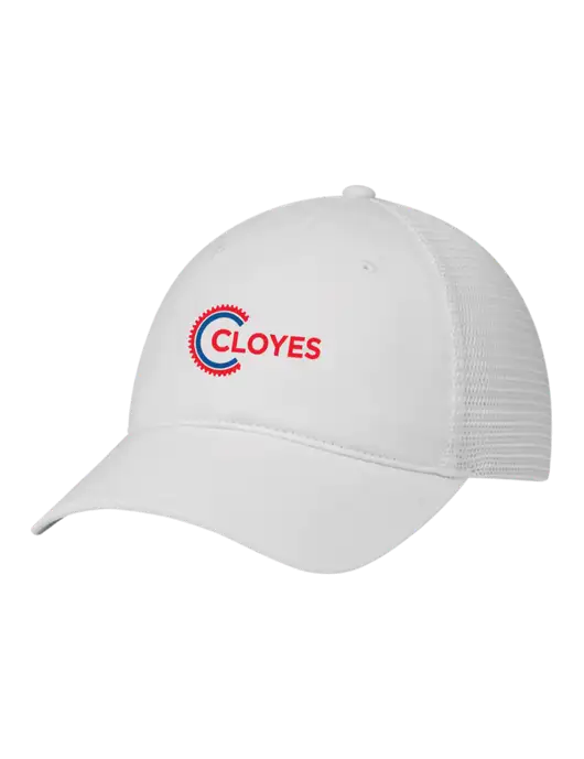 Richardson 111 Garment Washed Trucker Cap White w/White Mesh w/Cloyes Logo
