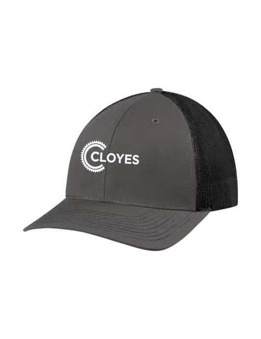 Richardson Adjustable Snapback Original 112 Trucker Cap Dark Grey w/Black Mesh w/Cloyes Logo