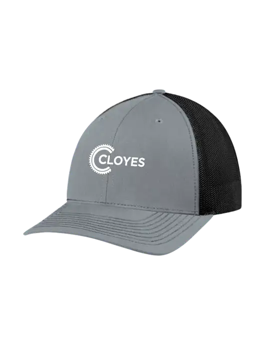 Richardson Adjustable Snapback Original 112 Trucker Cap Heather Grey w/Black Mesh w/Cloyes Logo
