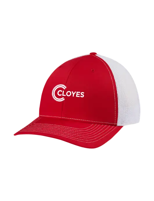 Richardson Adjustable Snapback Original 112 Trucker Cap Red w/White Mesh w/Cloyes Logo