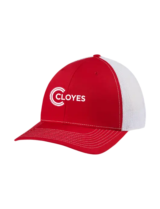 Richardson Adjustable Snapback Original 112 Trucker Cap Red w/White Mesh w/Cloyes Logo
