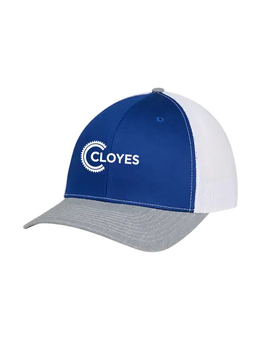 Richardson Adjustable Snapback Original 112 Trucker Cap Royal/HeatherGrey/White Mesh w/Cloyes Logo