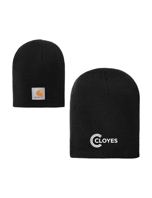Carhartt Black Acrylic Knit Hat w/Cloyes Logo
