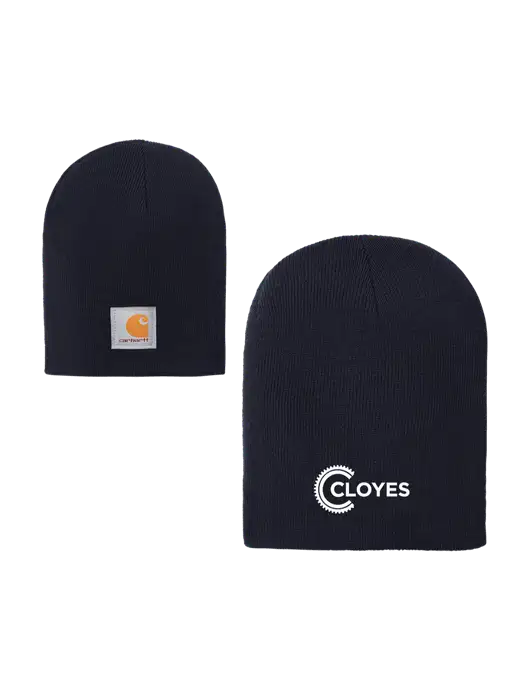 Carhartt Dark Navy Acrylic Knit Hat w/Cloyes Logo