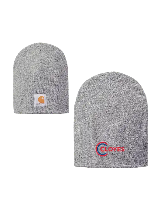 Carhartt Light Grey Heather Acrylic Knit Hat w/Cloyes Logo