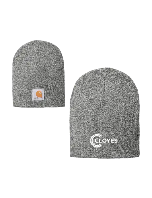 Carhartt Medium Grey Heather Acrylic Knit Hat w/Cloyes Logo