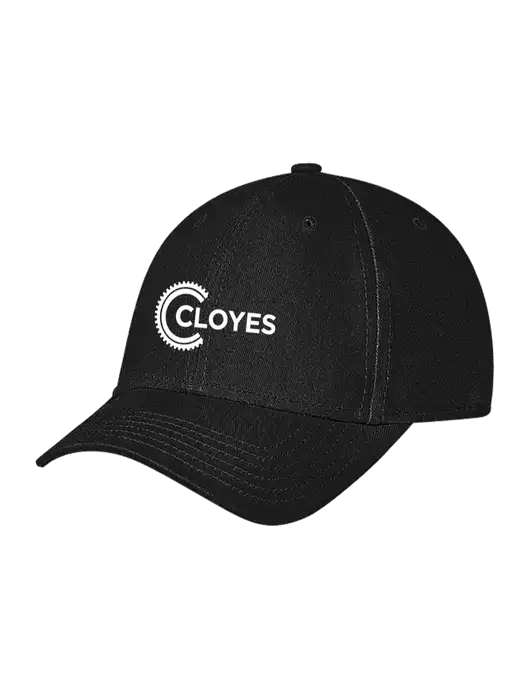 Black Structured Soft Snap Closure Hook & Loop Cap w/Cloyes Logo