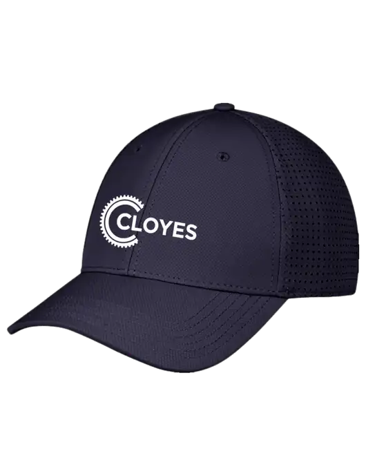 Navy Performance Stretchable Cap Hook & Loop w/Cloyes Logo
