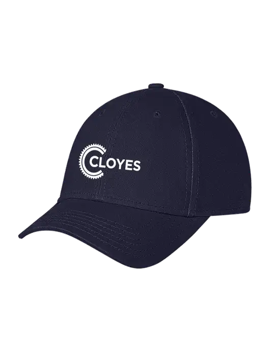 Navy Structured Soft Snap Closure Hook & Loop Cap w/Cloyes Logo