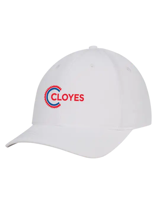 White Nylon Twill Performance Cap w/Cloyes Logo