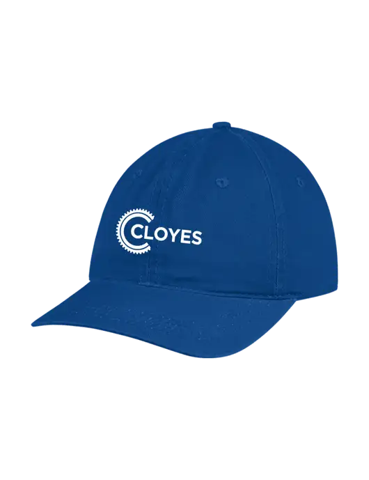 Garment Washed Unstructured Twill Royal Cap w/Cloyes Logo