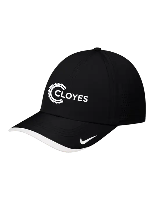 Nike Black/White Dri-FIT Perforated Performance Cap w/Cloyes Logo