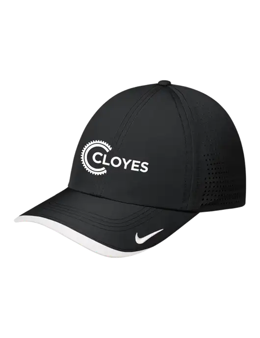 Nike Black/White Dri-FIT Perforated Performance Cap w/Cloyes Logo