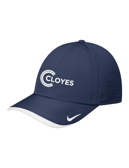 Nike Navy/White Dri-FIT Perforated Performance Cap w/Cloyes Logo