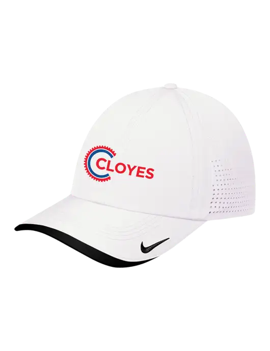 Nike White/Black Dri-FIT Perforated Performance Cap w/Cloyes Logo