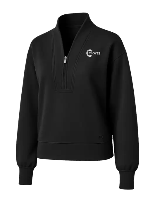 OGIO Womens Black Transcend 1/4-Zip w/Cloyes Logo