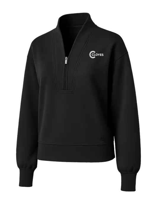 OGIO Womens Black Transcend 1/4-Zip w/Cloyes Logo
