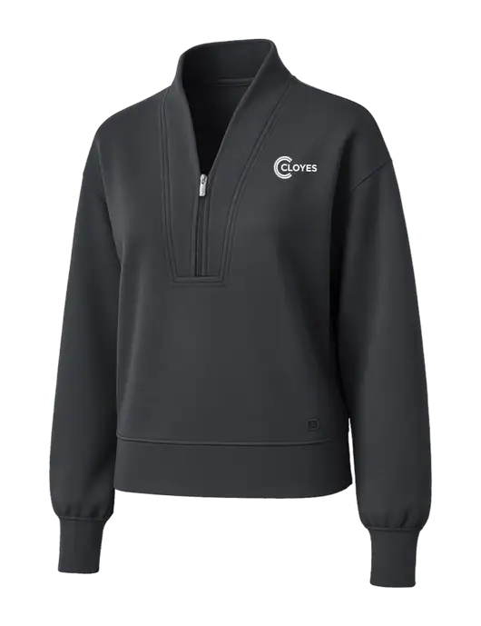 OGIO Womens Dark Grey Transcend 1/4-Zip w/Cloyes Logo