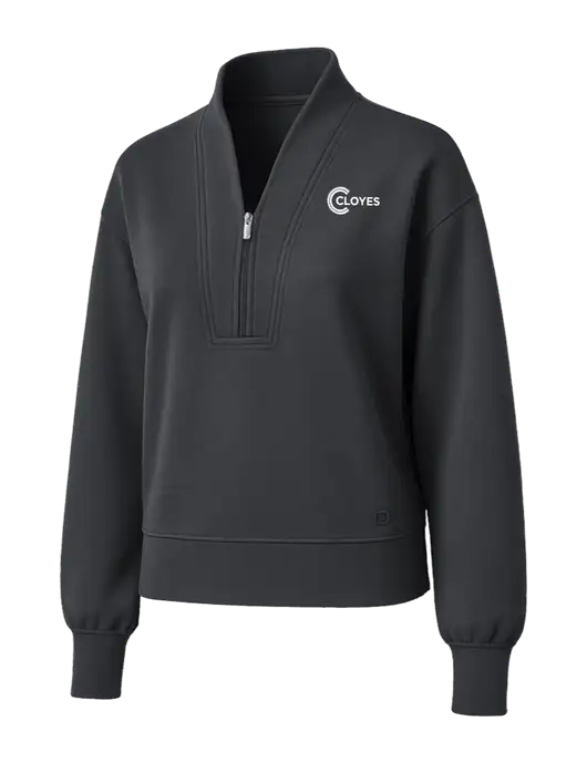 OGIO Womens Dark Grey Transcend 1/4-Zip w/Cloyes Logo
