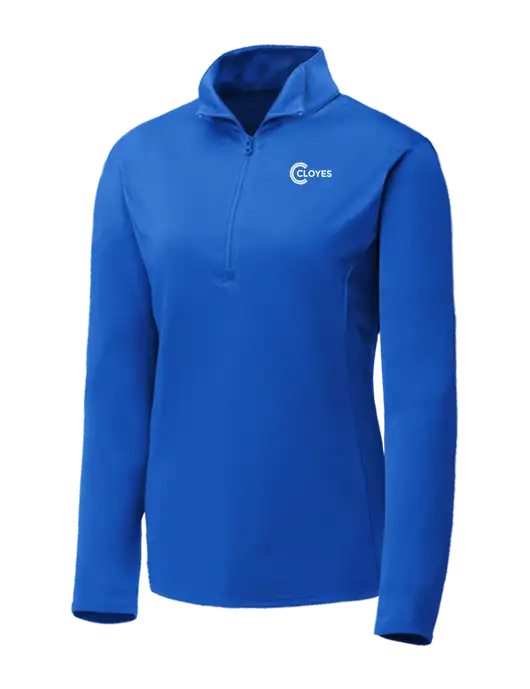Dark Royal Womens Posicharge Competitor ¼ Zip Pullover w/Cloyes Logo