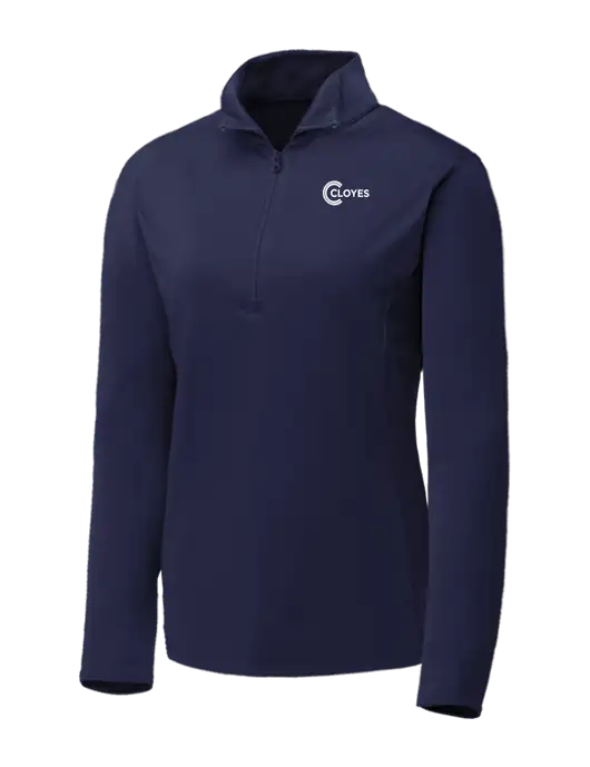 Navy Womens Posicharge Competitor ¼ Zip Pullover w/Cloyes Logo
